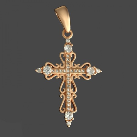 Позолоченный крест Fallon 86200200 фото | Brulik