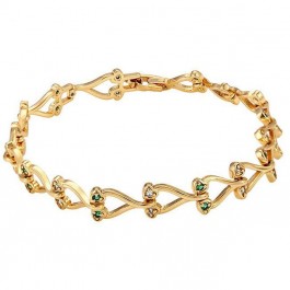 Неординарный браслет 18K 73063 - изумрудный