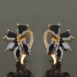 Позолоченые серьги ХР 2656-черный