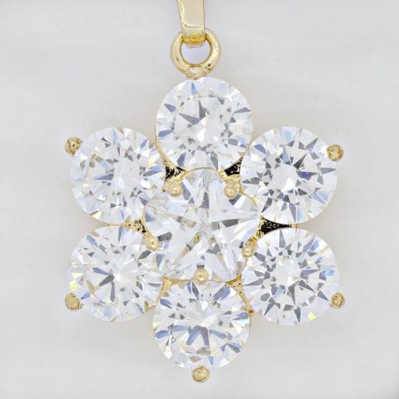 Позолоченный кулон  цветочной формы  30970-белый фото | Brulik