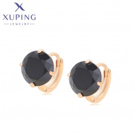 Позолочені сережки Xuping S00164673-чорні фіаніти