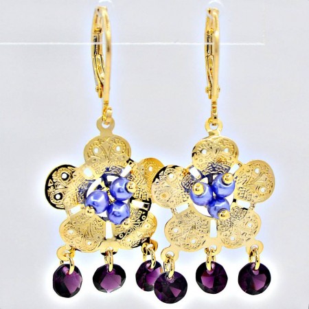 Серьги "Eléboro" 28923-фиолетовый фото | Brulik
