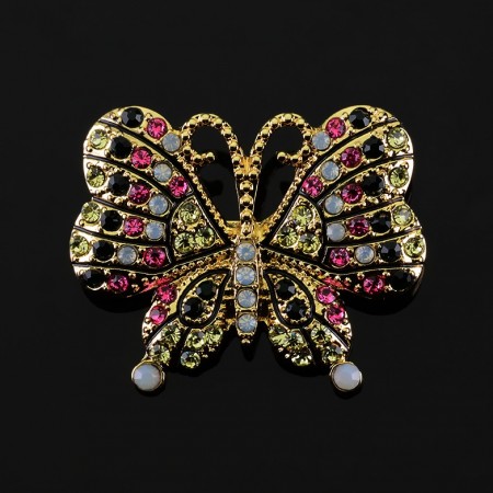 Брошь "Бабочка" с фианитами 0096 фото | Brulik