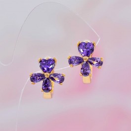 Роскошные серьги оптом ХР 10-2058-фиолетовый