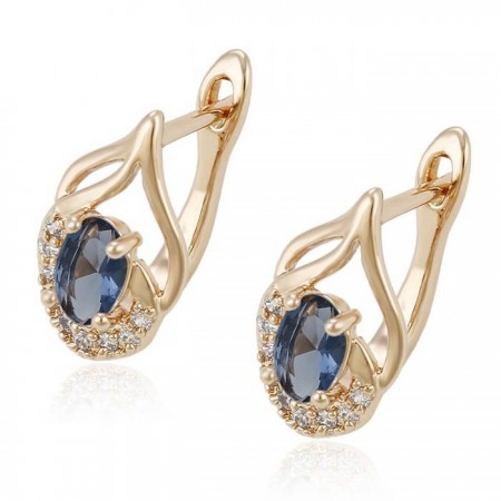 Удивительные серьги с английской застежкой Xuping 92029-синий фото | Brulik