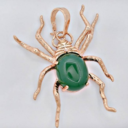 Кулон в форме паука 31531-зеленый фото | Brulik