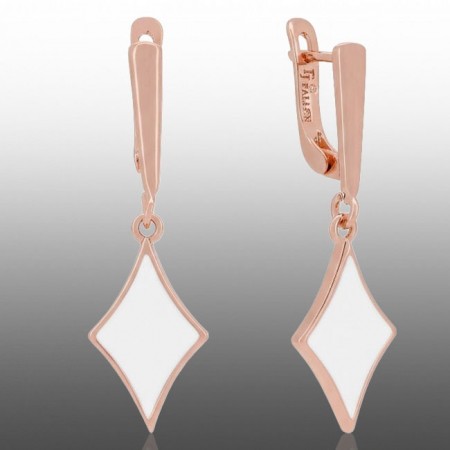 Позолочені сережки  Fallon 82286010-білий фото | Brulik