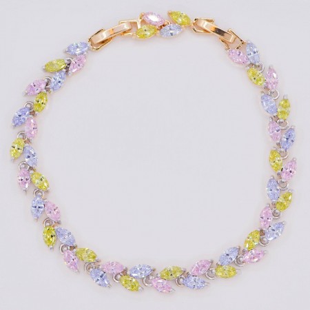 Неповторимый браслет с фианитами оптом 10-7019 - мультиколор фото | Brulik