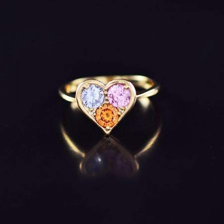 Симпатичное кольцо с фианитами в позолоте 10-1126-мультиколор фото | Brulik