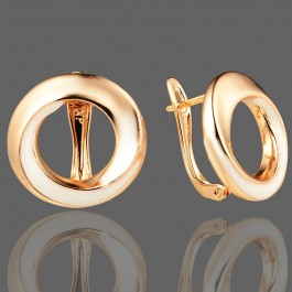 Позолочені сережки Xuping 23031 з білою емаллю