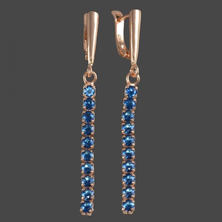 Позолоченные серьги Fallon 82201393-синий фото | Brulik