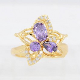 Шикарное кольцо с фианитами ХР 10-1050-фиолетовый