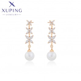 Позолочені сережки з перлинками Xuping S00082367