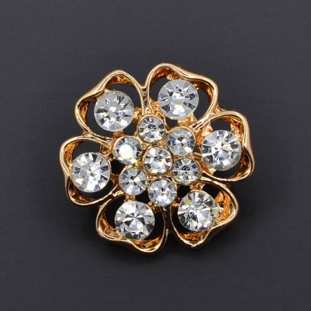 Очаровательная брошь с фианитами оптом UT 374-85 фото | Brulik
