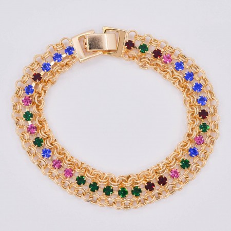 Блистательный ювелирный браслет 10-7028 - мультиколор фото | Brulik