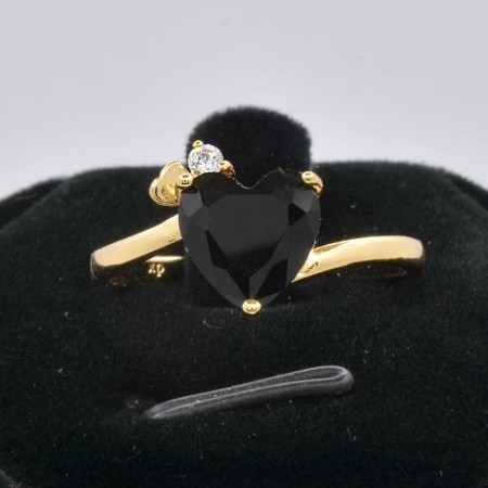 Безупречное кольцо с фианитом Xuping 10-1127-черный фото | Brulik