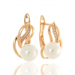 Позолоченные серьги с жемчугом  Xuping 21086