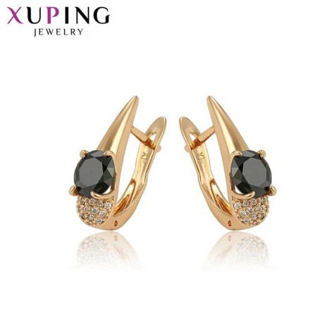 Позолочены серьги XP 97454-черный фото | Brulik