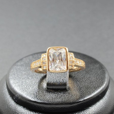 Позолоченное кольцо с  фианитами XP 1159 фото | Brulik