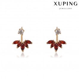 Позолоченные серьги Xupung  93880-красные фианиты