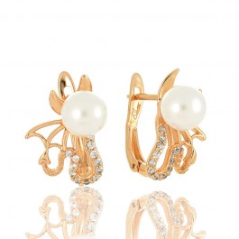Позолоченные серьги с жемчугом   Xuping 21070