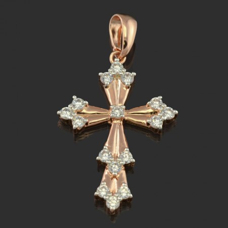 Позолоченный крест Fallon 96201100 фото | Brulik