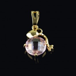 Позолоченный кулон XP 3583 рыбы - розовый