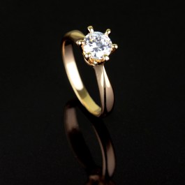 Позолоченное кольцо 13948 - белый