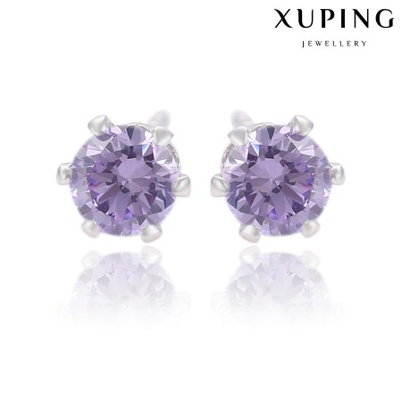 Серьги гвоздики Xuping 26728-фиолетовый фото | Brulik