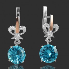 Серебряные серьги с золотыми вставками 59