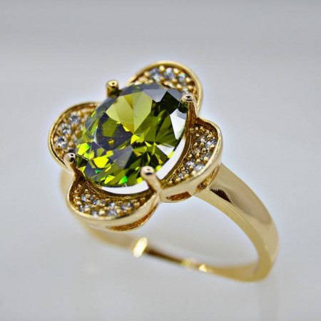 Кольцо "Мерцание"  11263 - зеленый фото | Brulik