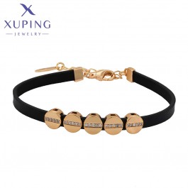 Позолоченный кожаный браслет Xuping S00009405