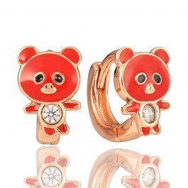  Позолоченные детские серьги Xuping 21184-красная эмаль