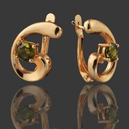 Позолоченные серьги Fallon 8225546-зеленый