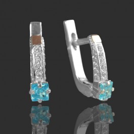 Серебряные серьги с золотыми вставками 46