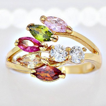 Шикарное кольцо Xuping 11410-мультиколор фото | Brulik