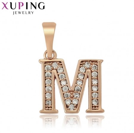 Позолоченный кулон "М" Xuping 35401 фото | Brulik