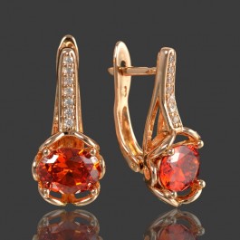 Позолоченные серьги  XP 956-красный