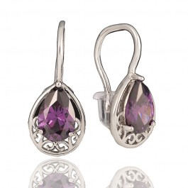Серьги Xuping 21243-фиолетовый фианит