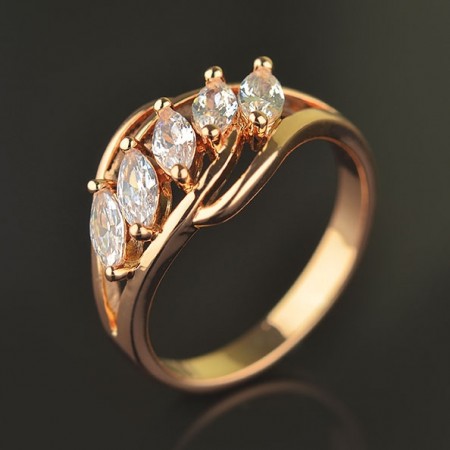 Позолоченное кольцо с фианитами Fallon 83200436-белый фото | Brulik