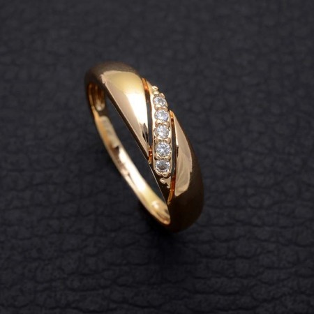 Позолоченное кольцо с фианитами Fallon 83200023 фото | Brulik