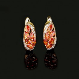 Позолоченные серьги 2329 - оранжевый