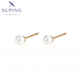  Позолочені сережки-гвоздики з перлинкою Xuping 810673470