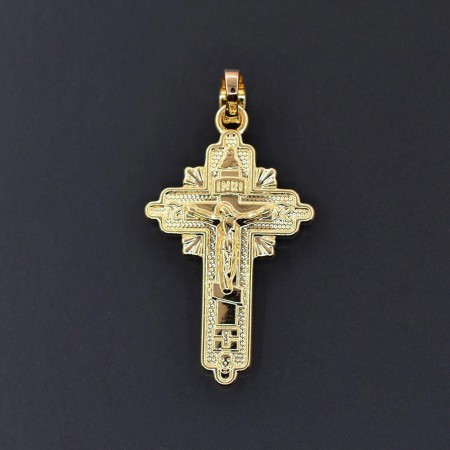 Позолоченный крестик 18К 10-3335 фото | Brulik