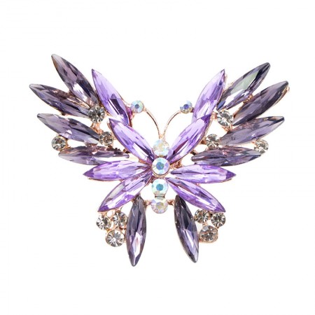 Прекрасная брошь Бабочка 8285-фиолетовый фото | Brulik