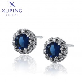 Серьги-гвоздики  Xuping 643924-синие фианиты