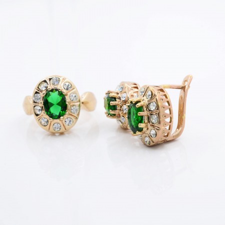 Позолоченный комплект с фианитами Fallon 8120066 фото | Brulik