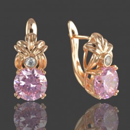 Позолоченные серьги  Xuping 935-розовый