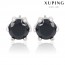 Серьги-гвоздики  Xuping 20595-черные фианиты фото | Brulik