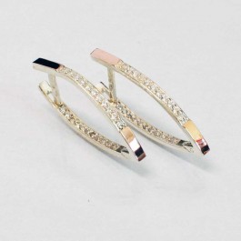 Серебряные серьги с золотыми вставками 9